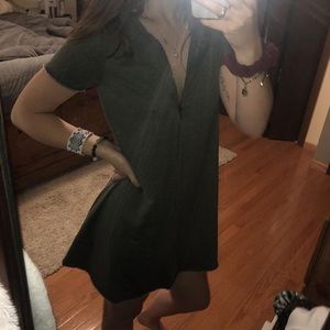 adorable short sleeve army green dress